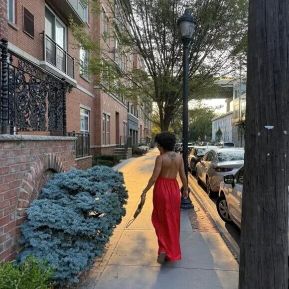 Commense Solid Backless Long Dress Red - Size L (NWT) - Picture 5 of 5